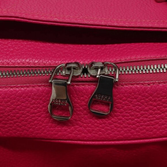 LOEWE Anagram Hand Bag Leather Pink Gold Auth yk17930 - Picture 10 of 16